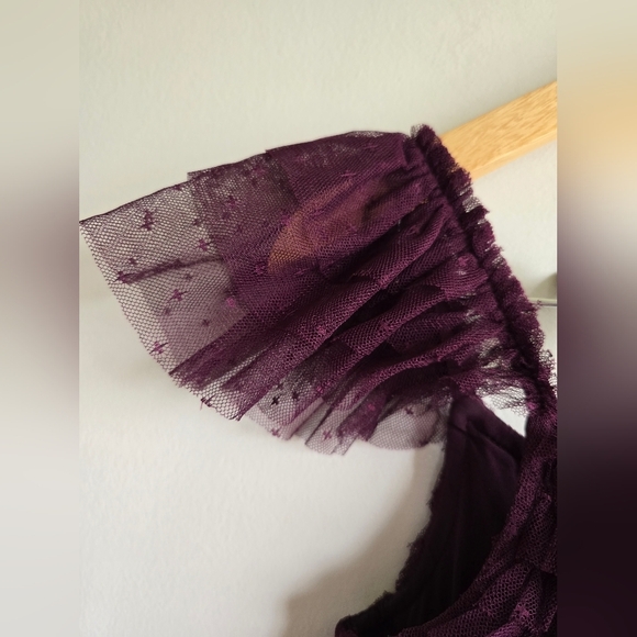 NWT!! MAC DUGGAL, Ruffle Cap Sleeve Tiered Midi Dress, Amethyst-NWT Size 4 -$398 - Picture 7 of 11